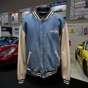 RARE VTG Porsche Club of America Lone Star Race Hartwell Denim Bomber Jacket